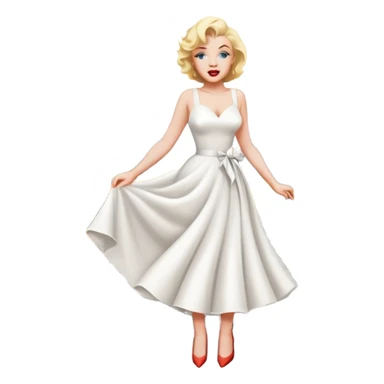 Marilyn Monroe in a white dress standing over a subway great holding her dress down as the wind blows ￼ sticker