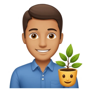 hazme un emoji que le este ayudando a una empresa a dejar de perder tiempo en tareas repetitivas y empezar a centrarse en lo que realmente importa: crecer. y que sea un hombre el emoji sticker
