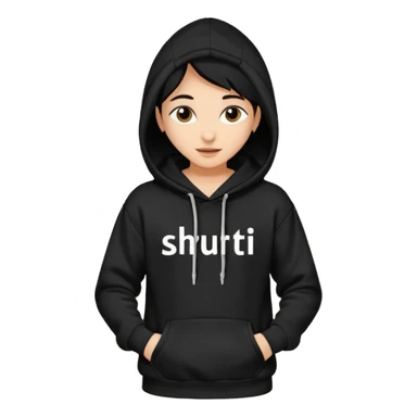 Hoodie with shruti written on it without any girl only hoodie sticker