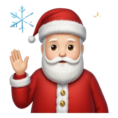 Santa Claus and a Christmas tree, with snowflakes in the background sticker