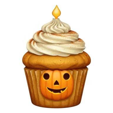 Pumpkin cupcake with cinnamon dust & shooter sticker