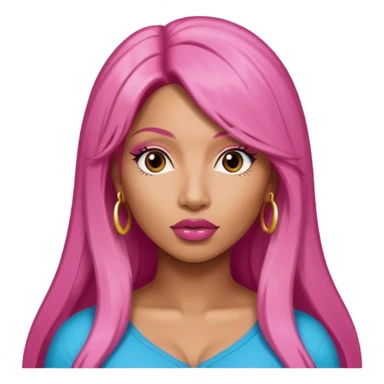 Nicki Minaj with long dark pink hair sticker