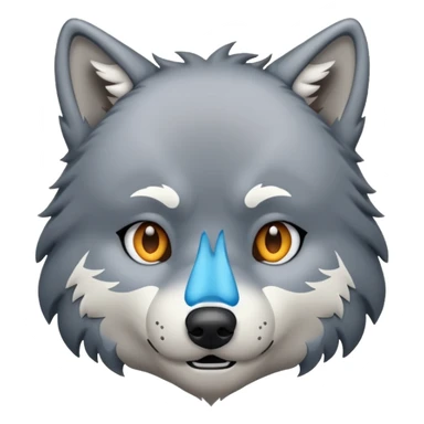 un lobo con frio sticker