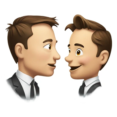 Elon Musk kissing Elon musk sticker