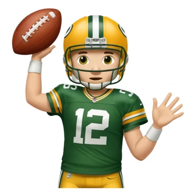 Green Bay packers player throwing the football sticker