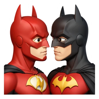 Batman and The Flash kiss sticker