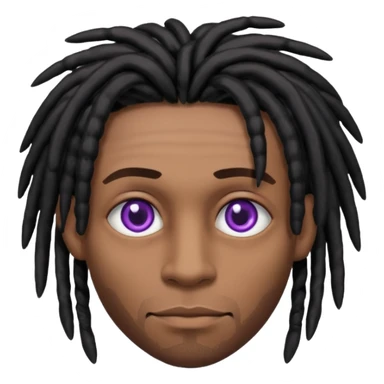 Brown skin male with black dreads and purple eyes  sticker