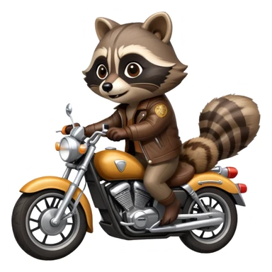 Raccoon on a motorcycle  sticker