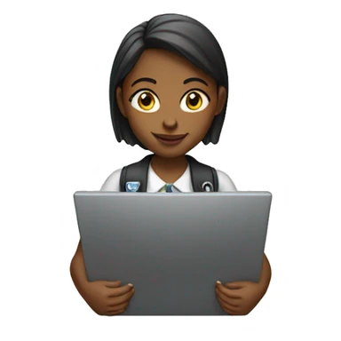 a schoolgirl on a laptop sticker