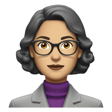 70’s Tv show Diana Prince wearing grey suit with purple turtleneck and eyeglasses  sticker