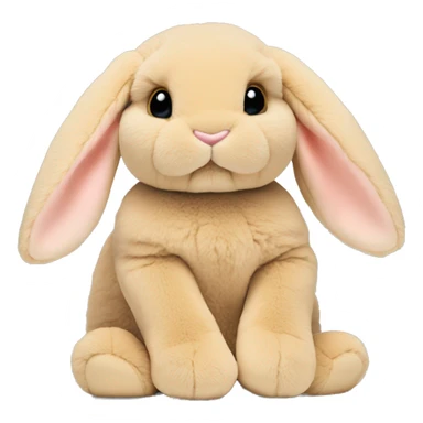 light tan, lop ear bunny, jellycat stuffed animal sticker