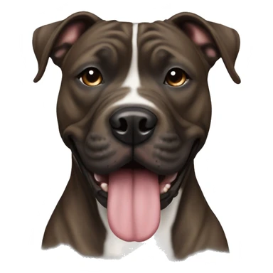 brindle American pit bull terrier with dark face sticker