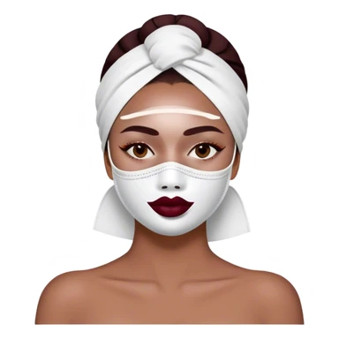 Lady with face mask spa beauty full face relaxing Burgundy sticker