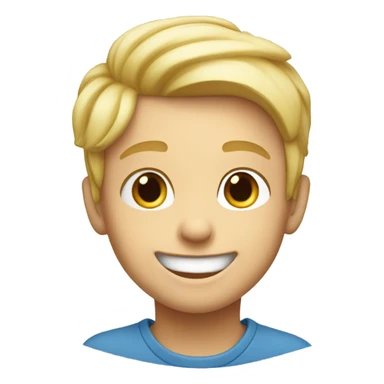 smiling blonde boy portrait indoors sticker