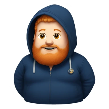 Fat ginger with a head set and a navy blue hoodie  sticker