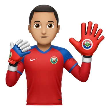 Keylor NavasK camisa roja de Costa Rica  y guantes de portero qué el escudo de costa  rica sea la bandera dentro de un circulo blanco  sticker