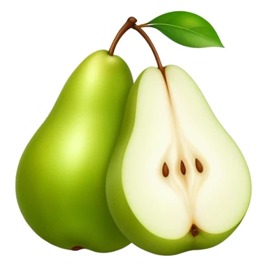 Green pear cut in half front only sticker