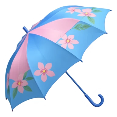 Blue and pink pastel umbrella sticker