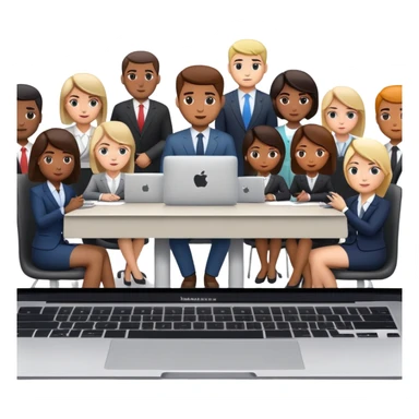 Business meeting online macbook sticker