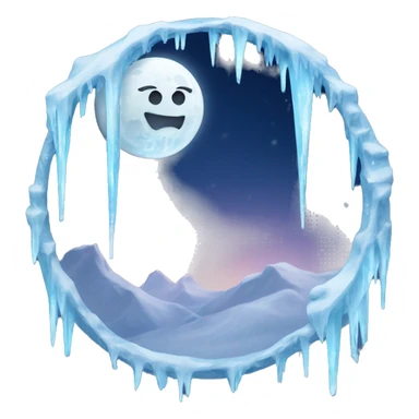 Frozen moon with icicles  sticker