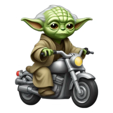 Yoda en moto sticker