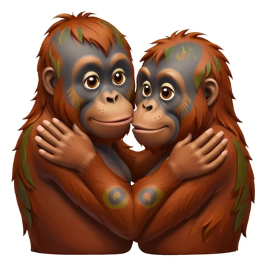Kissing orangutang sticker