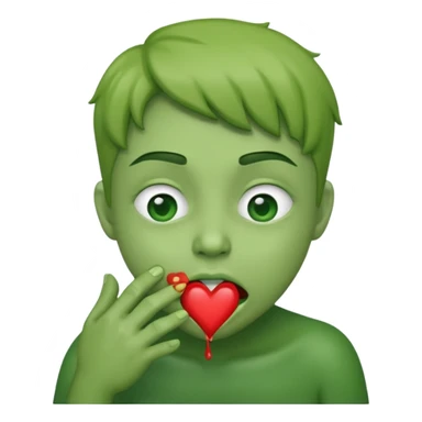 heart eyes puking sticker