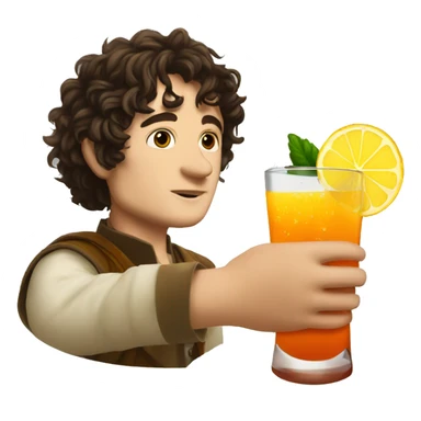 Frodo baggins drinking a cocktail  sticker