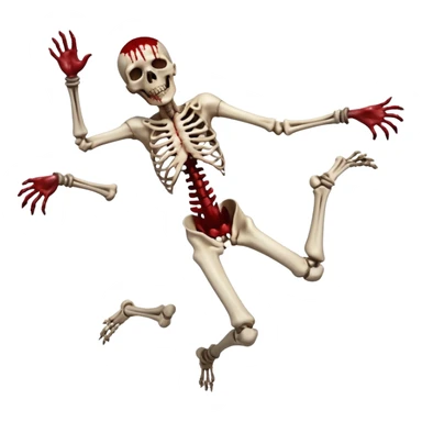 3D rotting corpse jumping in the air. In the style of your bloody skull art. More blood sticker