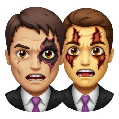 dc two face one half normal face other half burnt sticker