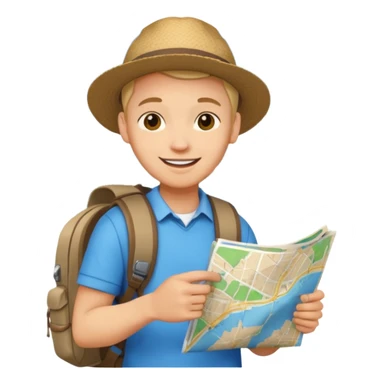 city tourist with map sticker