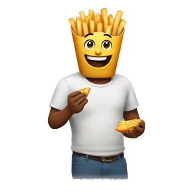 mojo eating fries sticker