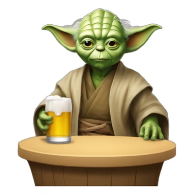Maître Yoda qui bois de la bière sticker