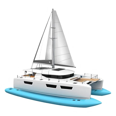 A lagoon 42 catamaran with no wording or letters on the boat. In a solid white background. The whole boat is in frame sticker