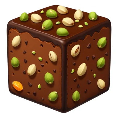 Chocolate square fudgy Bites with orange and pistachios  sticker