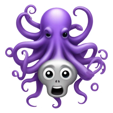 Silver octopus with purple horns sticker