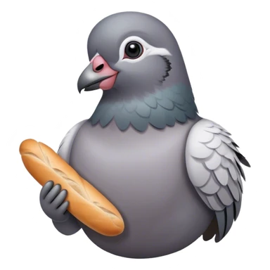 French pigeon holding a baguette sticker