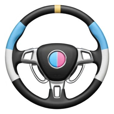 steering wheel with transgender pride flag colors with bdsm implification sticker