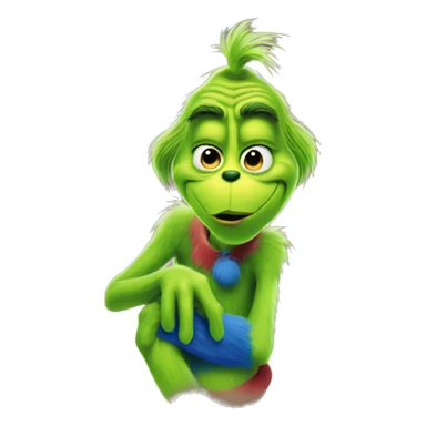 the grinch but he is blue sticker