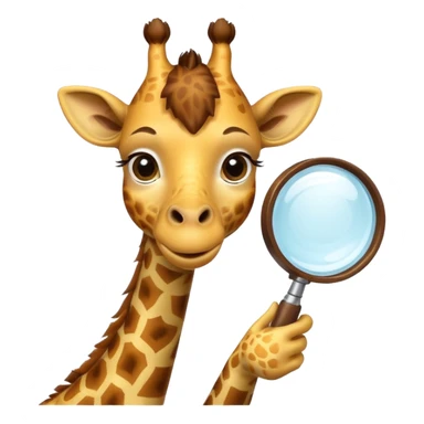curious giraffe with magnifying glass sticker