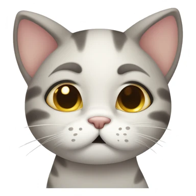 Shy cat covering her mouth with paw and closing eyes sticker