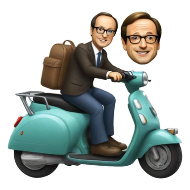 françois hollande sur un scooter sticker