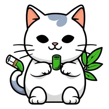 Cat smoking weed sticker