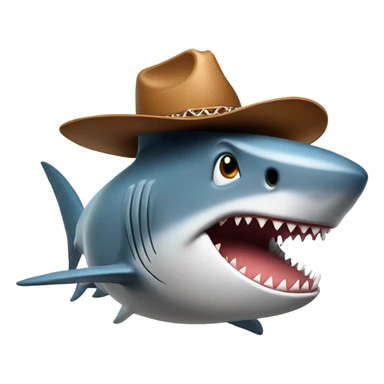 shark with cowboy hat sticker