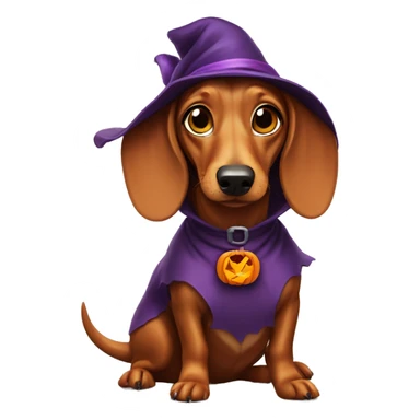 dachshund dog in Halloween costume, known as a Halloweenie sticker