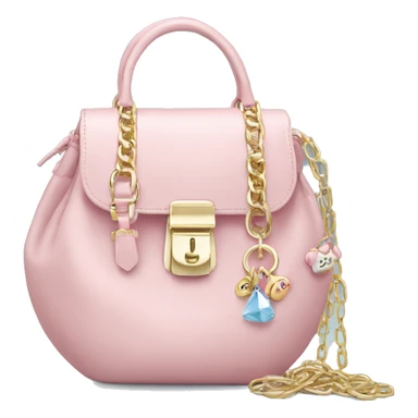 Light pink bag with charms sticker