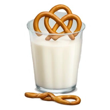 A glass of milk with a pretzel sticker