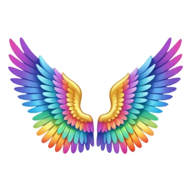 tiny rainbow angel wings. cute Tony left and right rainbow angel wings. Only wings. sticker