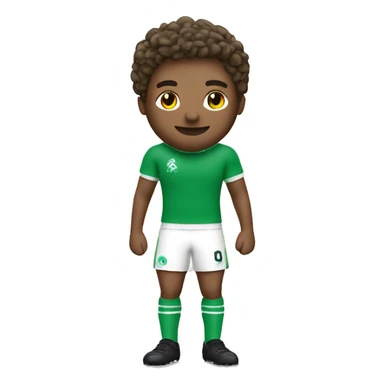 un joueur de foot en maillot vert et blanc sticker