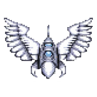 Spaceship with wings and sharp edges sticker